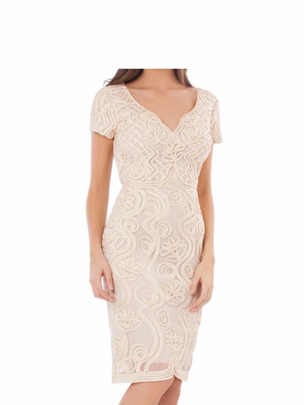 JS Collections  Cream Embroidered Mini Dress 8
